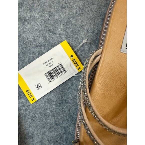 Steve Madden Spice SPCE01S1 Womens 8 Slide Silver Bling Rhinestone Casual Sandal - Picture 2 of 5